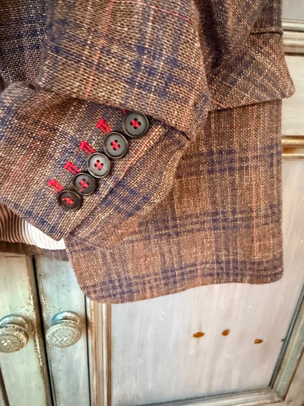 Veronica Beard Earth Tone Plaid Beacon Dickey Jacket Size 0 - Picture 5 of 8